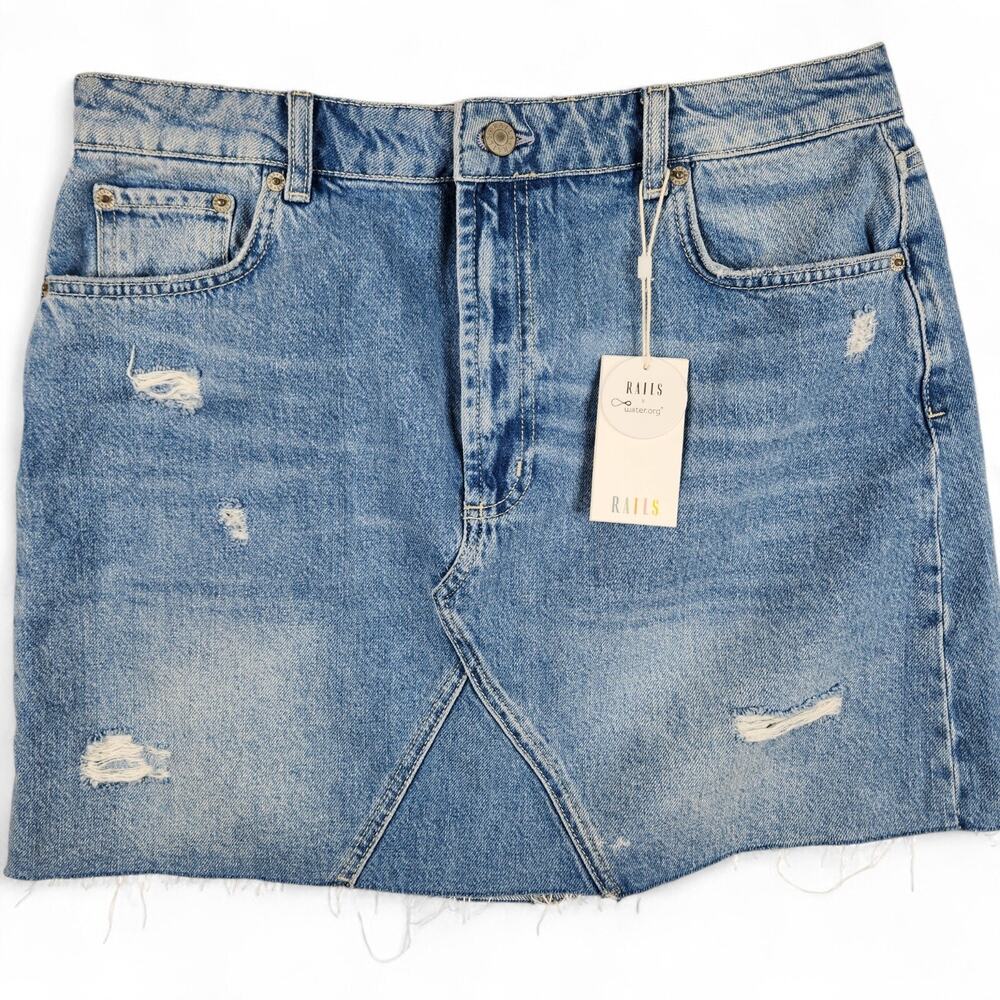 Rails Denim Mini Skirt Women's 31 Blue Laurel Marina Distressed High-Rise